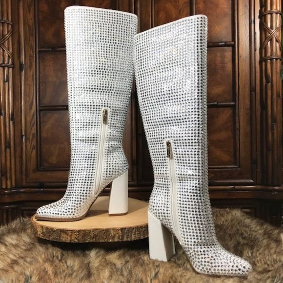 Jessica Simpson Lovelly Embellished Boot White - Picture 2 of 16